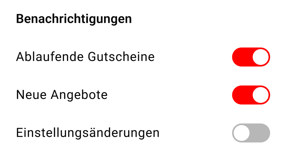 Benachrichtigungen in der App