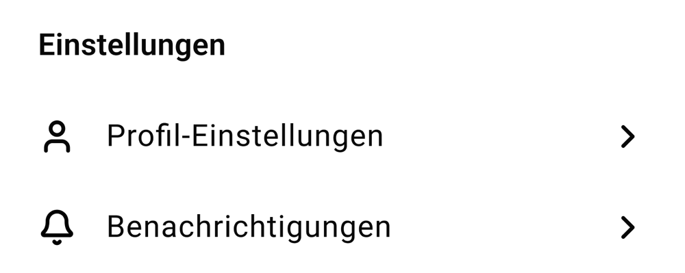 Einstellungen in der App